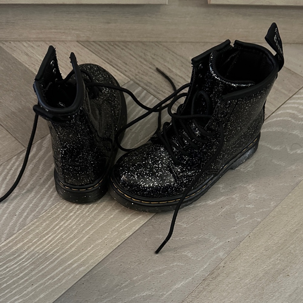 Kids Dr. Marten Boots (Black Glitter)